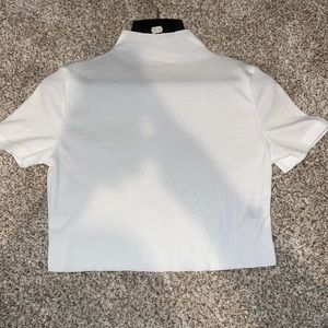 White High Neck Tee, S, Never worn